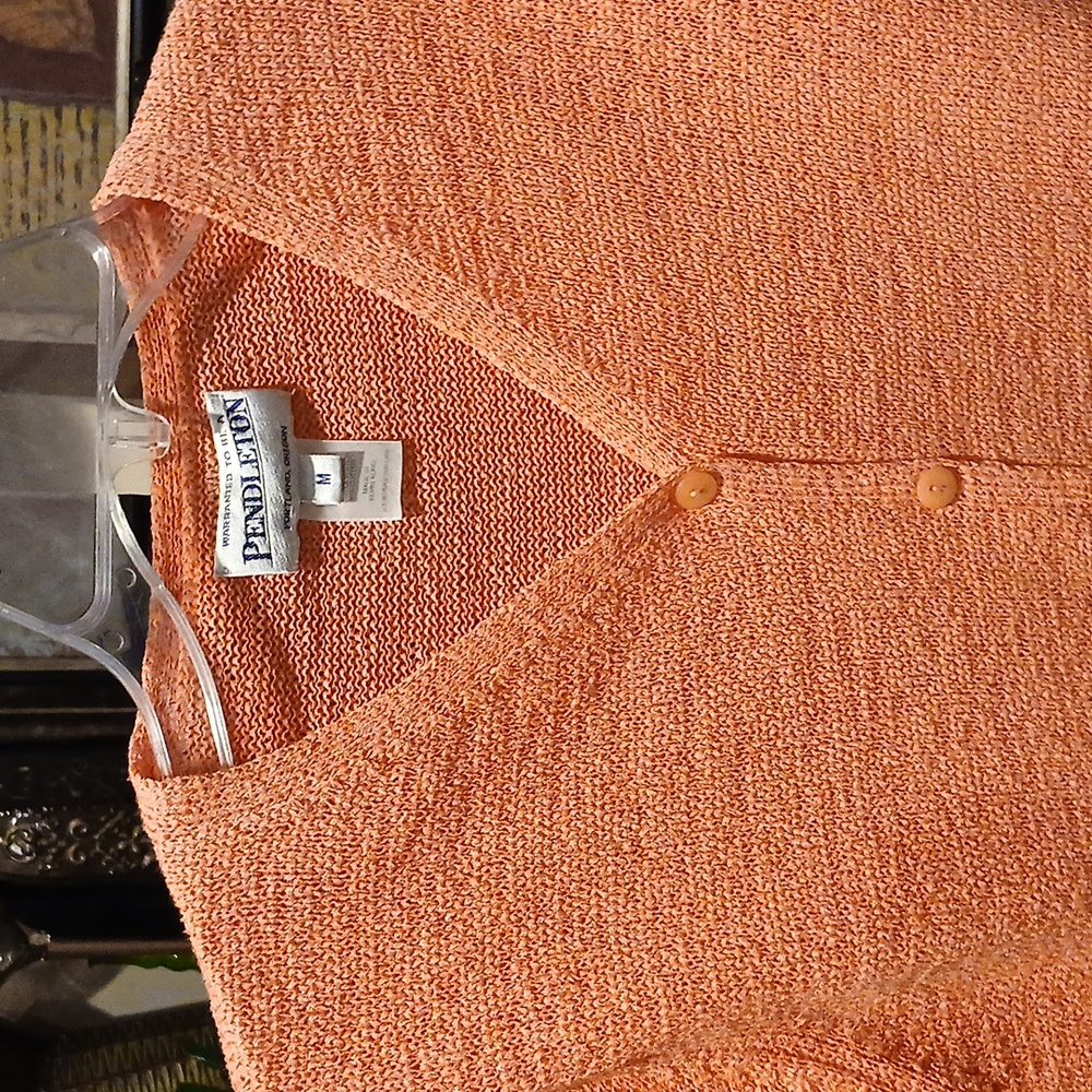 Final Price Pendleton Orange V-Neck Buttoned Down… - image 4